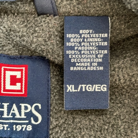 Chaps navy blue fleece vest with outer zipper pockets  Men’s size XL - Picture 5 of 14